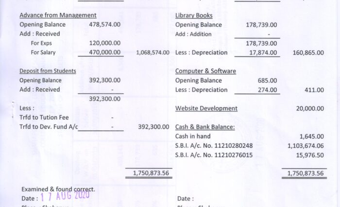 Balance Sheet 001